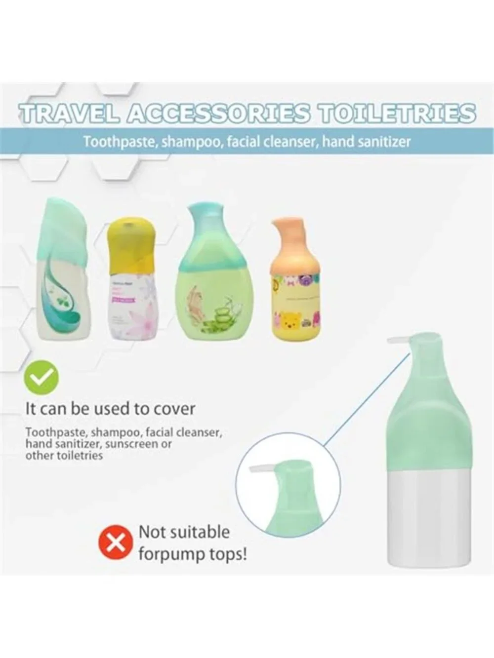 Travel Bottle Covers Silicone Leak Proof Toiletry Bottle Covers 10 Pack Travel